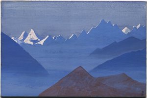 Atardecer, serie "Kuluta", 1931 de Nicholas Roerich