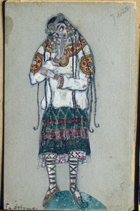 La joven, diseño de vestuario para el ballet "La Consagración de la Primavera" de Igor Stravinsky, 1912 de Nicholas Roerich