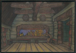 La habitación de la torre de Yaroslavna, Decorado para la ópera "Príncipe Igor" de Borodin, 1914 de Nicholas Roerich