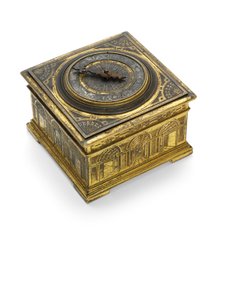 Reloj de mesa horizontal grabado de Isabel I, c.1590-1600 de Nicholas Vallin