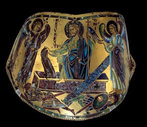 Armilla: La Resurrección. Brazalete ceremonial de cobre y esmalte de Meuse. Taller de Nicolas Verdun (ca.1130/50-1205) Edad Media, ca. 1170-1180. París, Museo del Louvre de Nicholas of Verdun