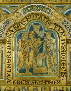 La circuncisión de Sansón ... (esmalte sobre cobre dorado) de Nicholas of Verdun