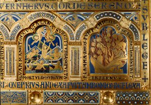 Altar de Verdun hecho en oro y esmalte por Nicolas de Verdun (ca.1130/50-1205): escenas del Antiguo y Nuevo Testamento: (detalle) de Nicholas of Verdun