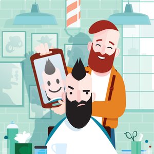 Hipster Barber, 2023 (digital)