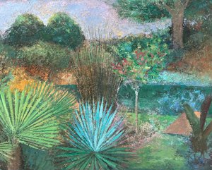 Estanque tropical, 2023-23 (óleo sobre tabla)