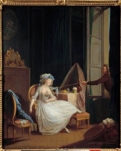 Amor frívolo Un hombre descubriendo el pecho de una joven que está dormida. Siglo XVIII París. Museo Cognacq Jay de Niclas II Lafrensen