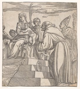 Doge Francesco Donato se arrodilla ante María y Cristo (mitad derecha)
