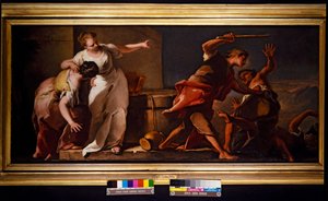 Moisés e hija de Jerusalén (lienzo) de Nicolò Grassi