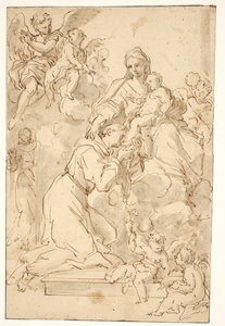 Madonna y el Niño con San Antonio de Padua de Nicolò Ricciolini