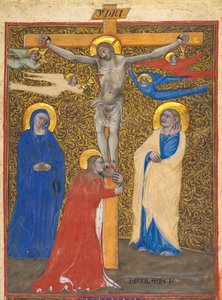 Hoja única de un misal: La crucifixión, c. 1390 de Nicolò da Bologna