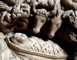 Arte y arquitectura gótica: la natividad - Detalle de los bajorrelieves del púlpito de mármol que Nicola Pisano realizó entre 1266 y 1268 de Nicola Pisano