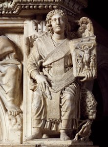 San Juan Bautista, estatua de esquina del púlpito, Baptisterio de San Juan de Nicola Pisano