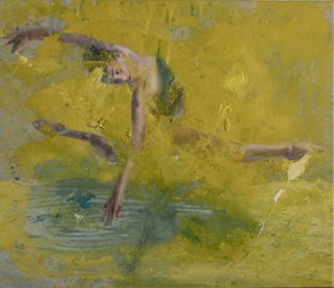 Bailarina en el mar, 2021 (óleo sobre lienzo) de Nicola Pucci