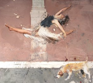Bailarina con perro, 2021 (óleo sobre lienzo)