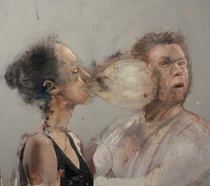 Bubble boxer girl II, 2022 (óleo sobre lienzo)