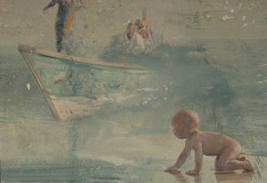 Niño en la playa, 2016 (óleo sobre lienzo)