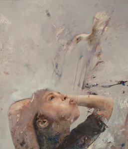 Lección de vuelo IV, 2020 (óleo sobre lienzo) de Nicola Pucci
