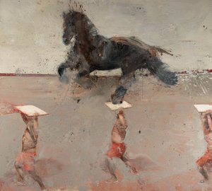 Caballo al galope, 2021 (óleo sobre lienzo) de Nicola Pucci