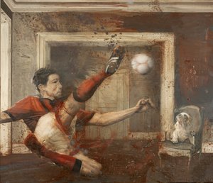 Invertido con perro, 2015 (óleo sobre lienzo)