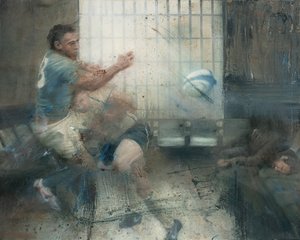 Tackling, 2016 (óleo sobre lienzo) de Nicola Pucci