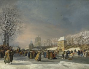 Competición de patinaje femenino en el Stadsgracht de Leeuwarden, el 21 de enero de 1809
Competición de patinaje en el Stadsgracht de Leeuwarden el 21 de enero de 1809 de Nicolaas Baur (signed by artist)