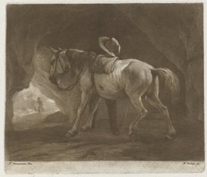 caballo meando de Nicolaas Verkolje