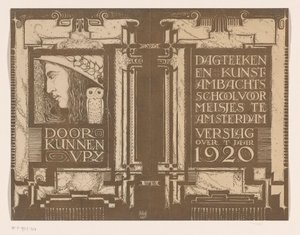 Diseño de encuadernación para: Informe de la Escuela de Dibujo Diurno y Artesanía Artística para Niñas de Ámsterdam correspondiente al año 1920