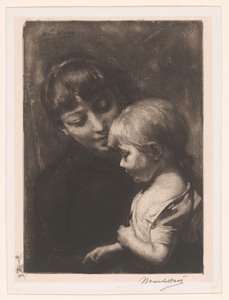 Mujer con niño de Nicolaas van der Waay (signed by artist)