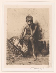 Vendedor de fruta de Nicolaas van der Waay (signed by artist)