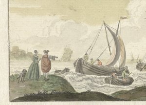 Barcos en un río ventoso de Nicolaes Aartman