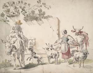 Campesinas van al mercado de Nicolaes Berchem