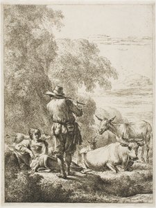 Pastor tocando una flauta de Nicolaes Berchem