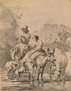 Pastora en un burro, 1655