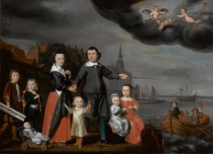 Capitán Job Jansse Cuijter y su Familia de Nicolaes Maes