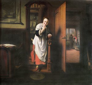Amantes con una mujer escuchando