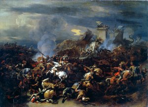 Batalla entre Alejandro y Porus, 326 a.C., mediados a finales del siglo XVII