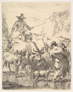 El rebaño cruzando el arroyo de Nicolaes Pietersz. Berchem