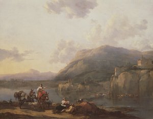 Arriero junto a un vado de Nicolaes Pietersz. Berchem
