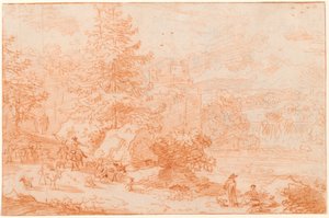 Fantasía de paisaje del norte evocando Tívoli de Nicolaes Pietersz Berchem