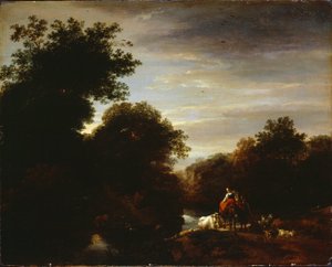 Campesinos en un vado de Nicolaes Pietersz. Berchem