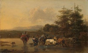 El rebaño de ganado
Un rebaño de ganado cruzando un vado de Nicolaes Pietersz Berchem