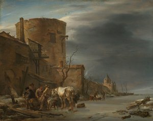 La muralla de Haarlem en invierno de Nicolaes Pietersz Berchem