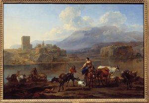 El paso de la bandeja de pintura de Nicolaes Pietersz. Berchem