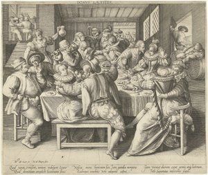 Een huis vol feestrumoer House of Joy (título sobre el objeto) de Nicolaes de Bruyn