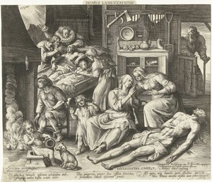 Una casa llena de luto Domus Lamentationis (título sobre objeto) de Nicolaes de Bruyn