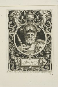 Josué, lámina cuatro de Los Nueve Dignos de Nicolaes de Bruyn