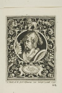 Judas Macabee, plato seis de Los Nueve Dignos de Nicolaes de Bruyn