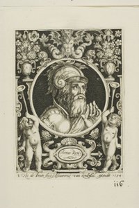 Rey Arturo, lámina ocho de Los Nueve Dignos de Nicolaes de Bruyn