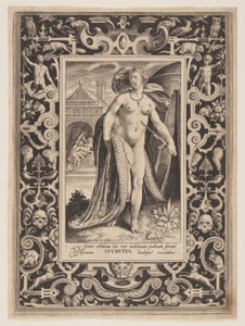 Lucrecia, plato uno de Los Nueve Dignos de Nicolaes de Bruyn