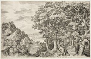 Sansón Matando al León de Nicolaes de Bruyn